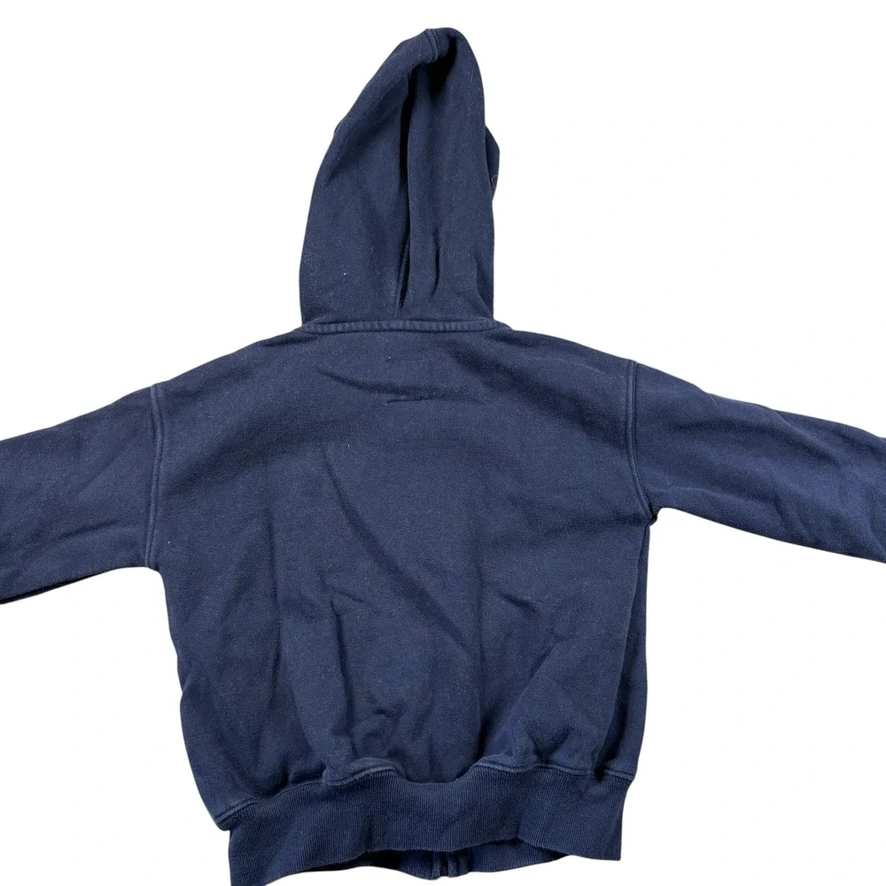 VTG Gap Full Zip Hoodie Kids XS Navy Blue Logo Fleece Sweatshirt College Minimal